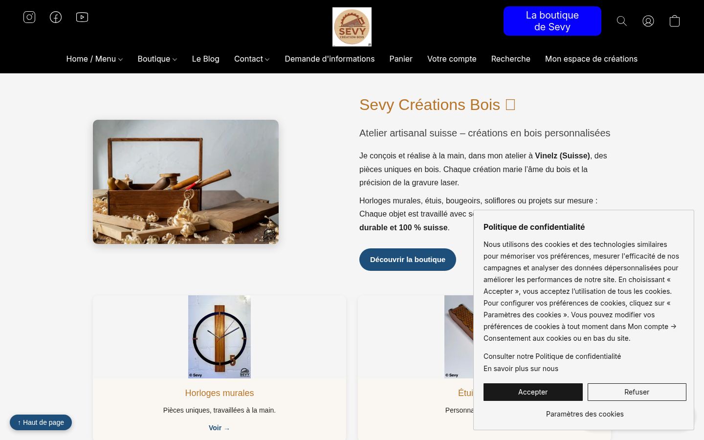 Boutique Sevy Créations Bois